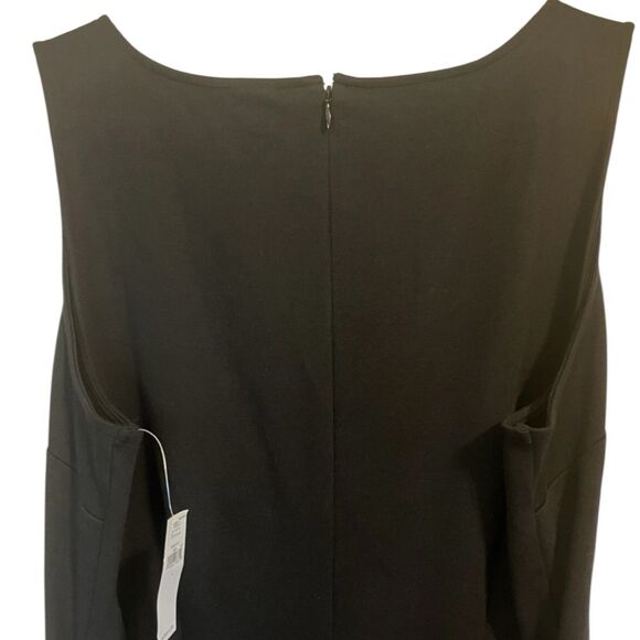 Old Navy Black Sheath Dress L Below Knee Sleeveless Cotton Tie Back NWT - Picture 10 of 14